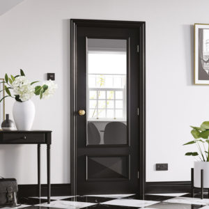 Knightsbridge Glazed 1981mm x 762mm Internal Door In Black