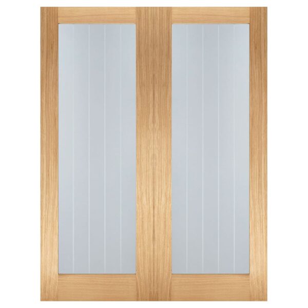 Mexicano 1981mm X 1372mm Clear Glass Internal Door Pair In Oak